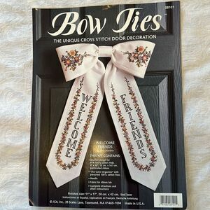 Counted Cross Stitch Kit Welcome Friends Bow Door Vintage Craft DIY
